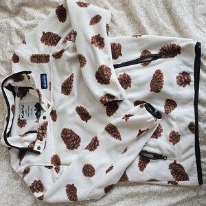 Kavu Cream and Brown Fleece Jacket